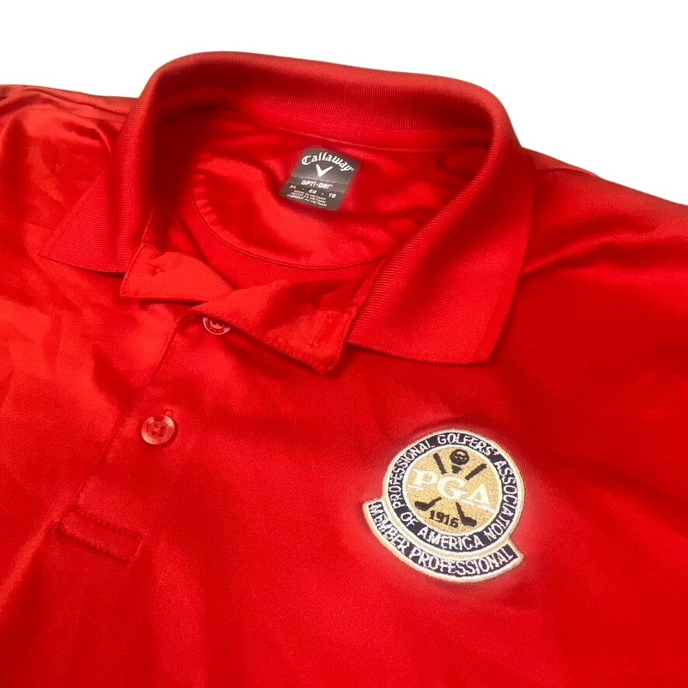 Callaway PGA Golf Polo Shirt Mens XL Opti-Dri Professional Golfer Red